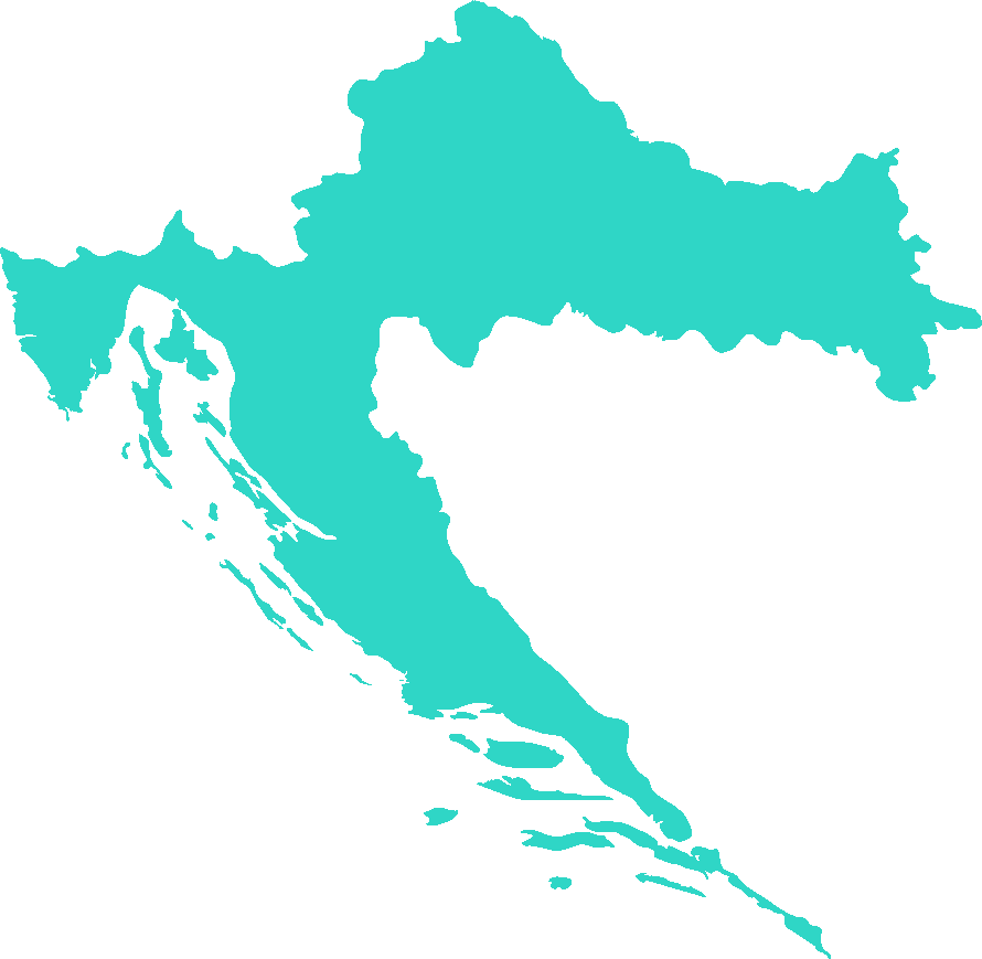 Karta Hrvatske — kombi prijevoz po gradovima i otocima