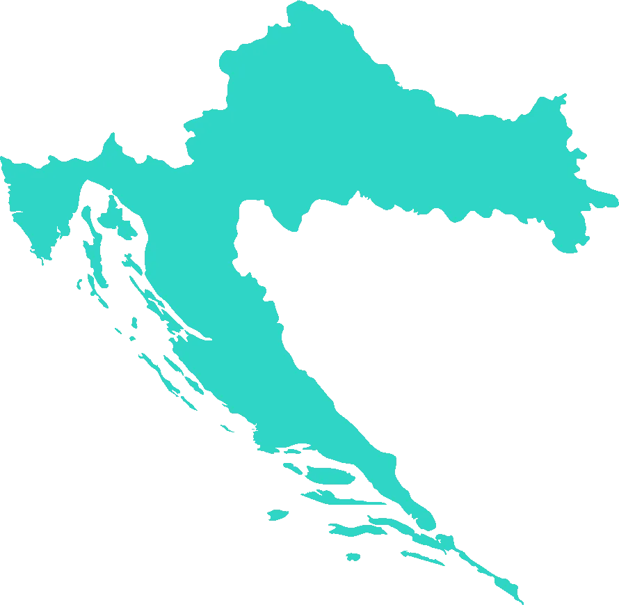 Karta Hrvatske — kombi prijevoz po gradovima i otocima